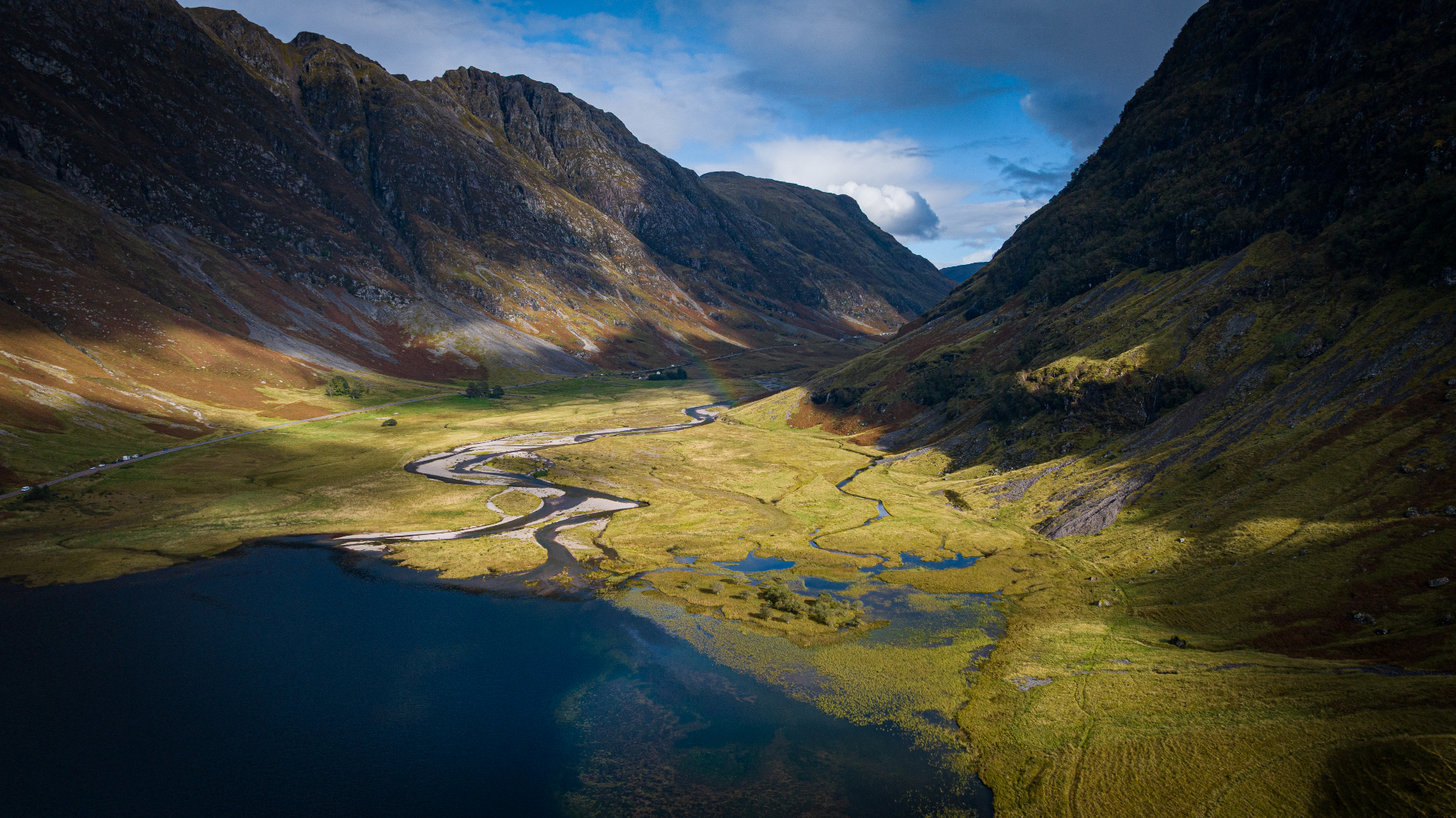 Aerial cinematography for Dharma/AI Bollywood film production in Scotland showcasing dramatic Highland landscapes