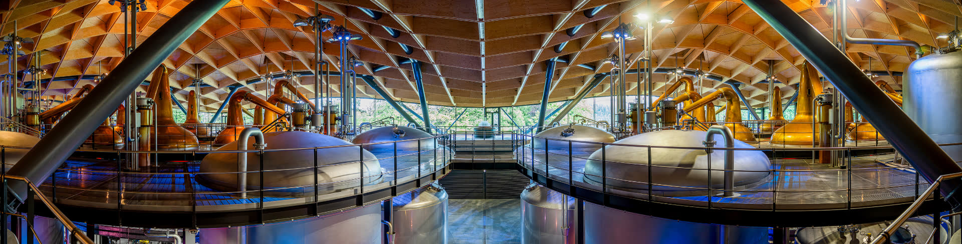 The Macallan distillery copper stills interior